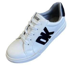 DKNY Sneakers Girls Size 3Y White Black Logo Lace up